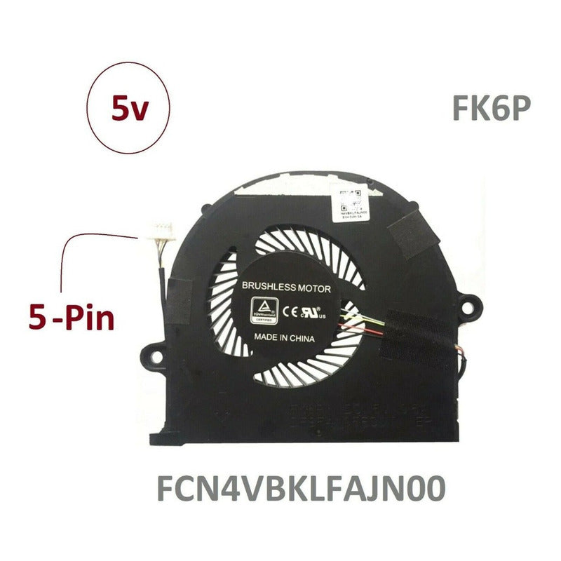 Ventilador Asus Fx503vd 13nb0gi0ap0701 Fcn4vbklfajn00 V279