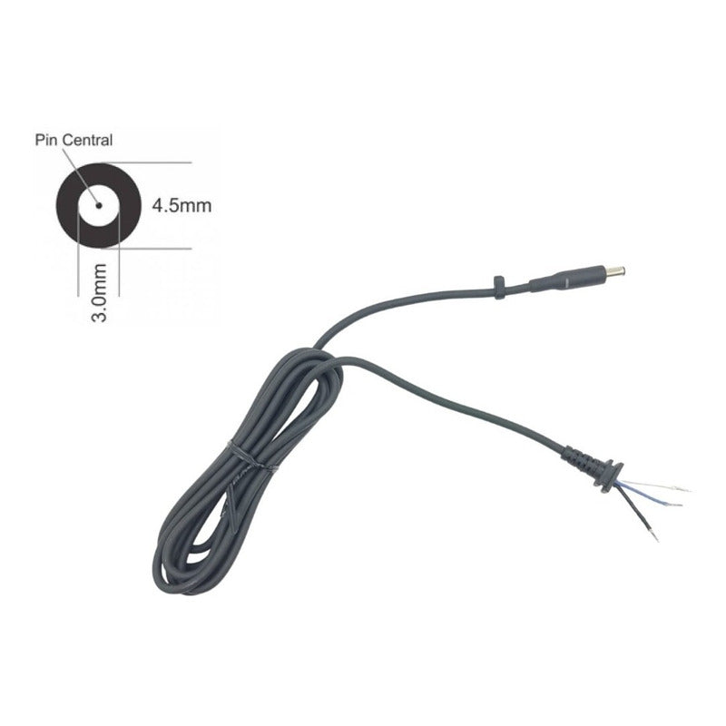 Cable Repuesto Para Reparar Cargador Dell 4.5x3.0mm Led 1.8m